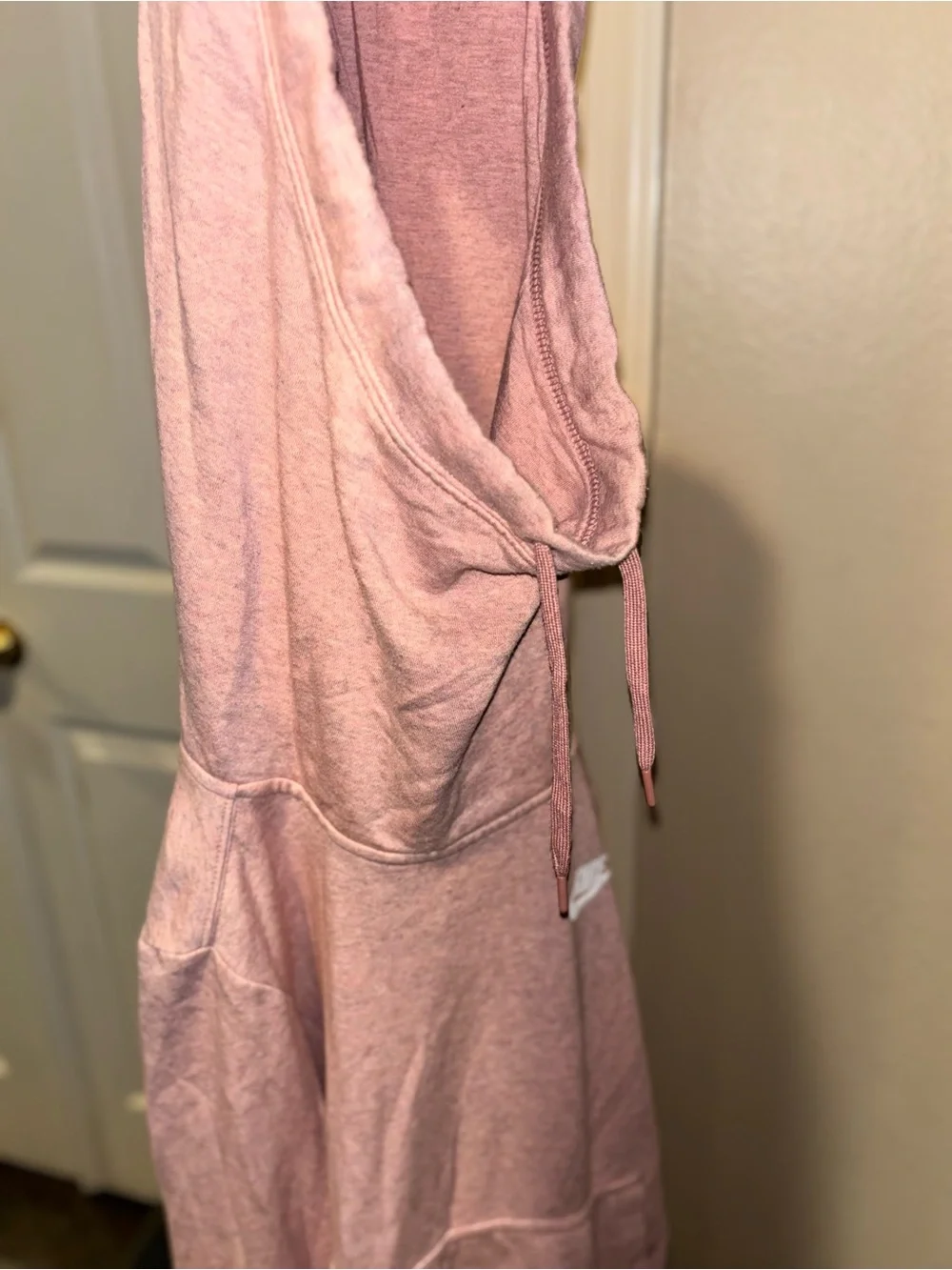 Soft Nike Light Pink Hoodie with White Swoosh Size Small Womens